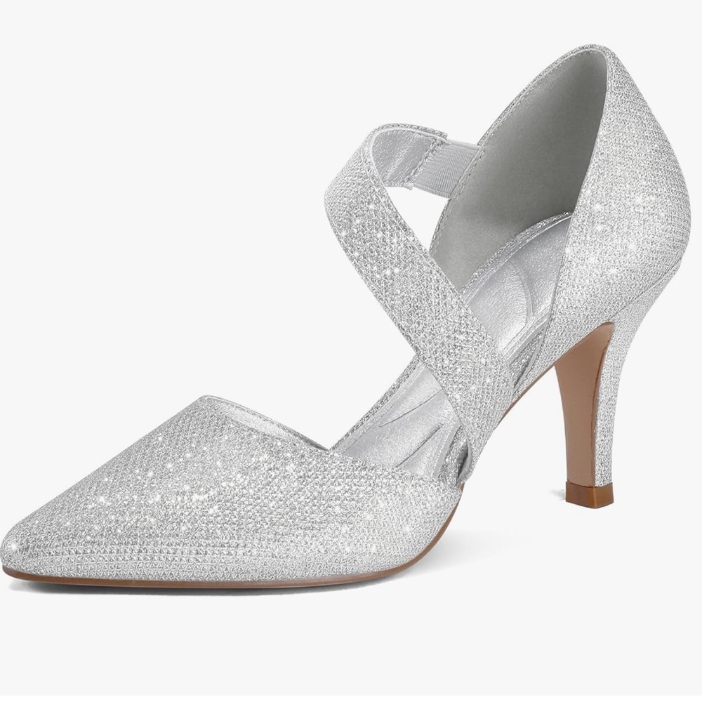 mysoft Women's Pointed Toe Low Stiletto Heel Dress Pumps
